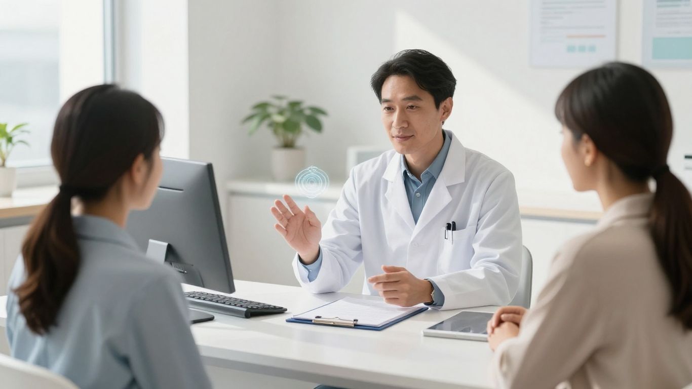 Sydney doctor discussing regenerative health with a patient.