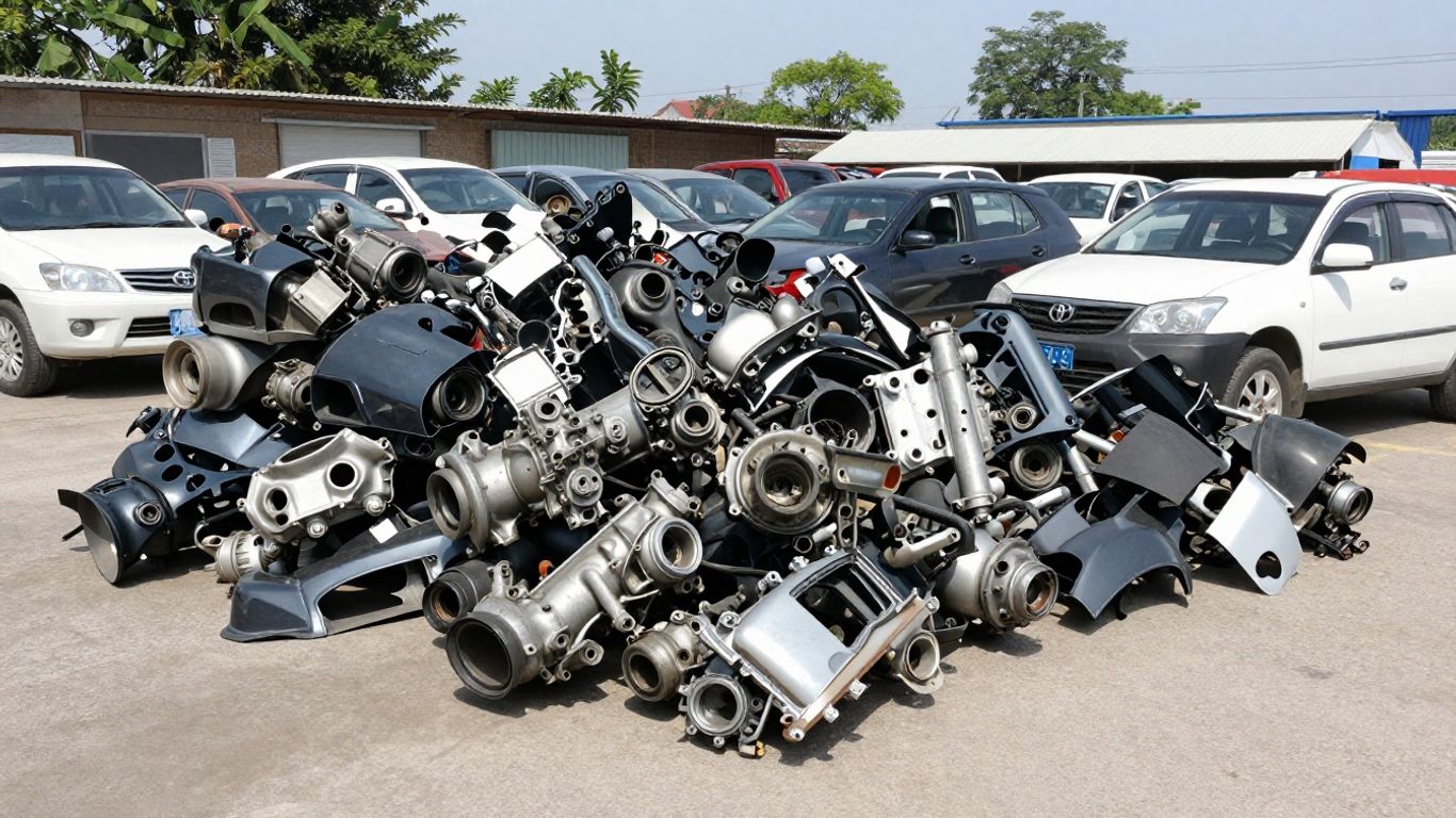 Capital Auto Wreckers yard with Toyota parts.