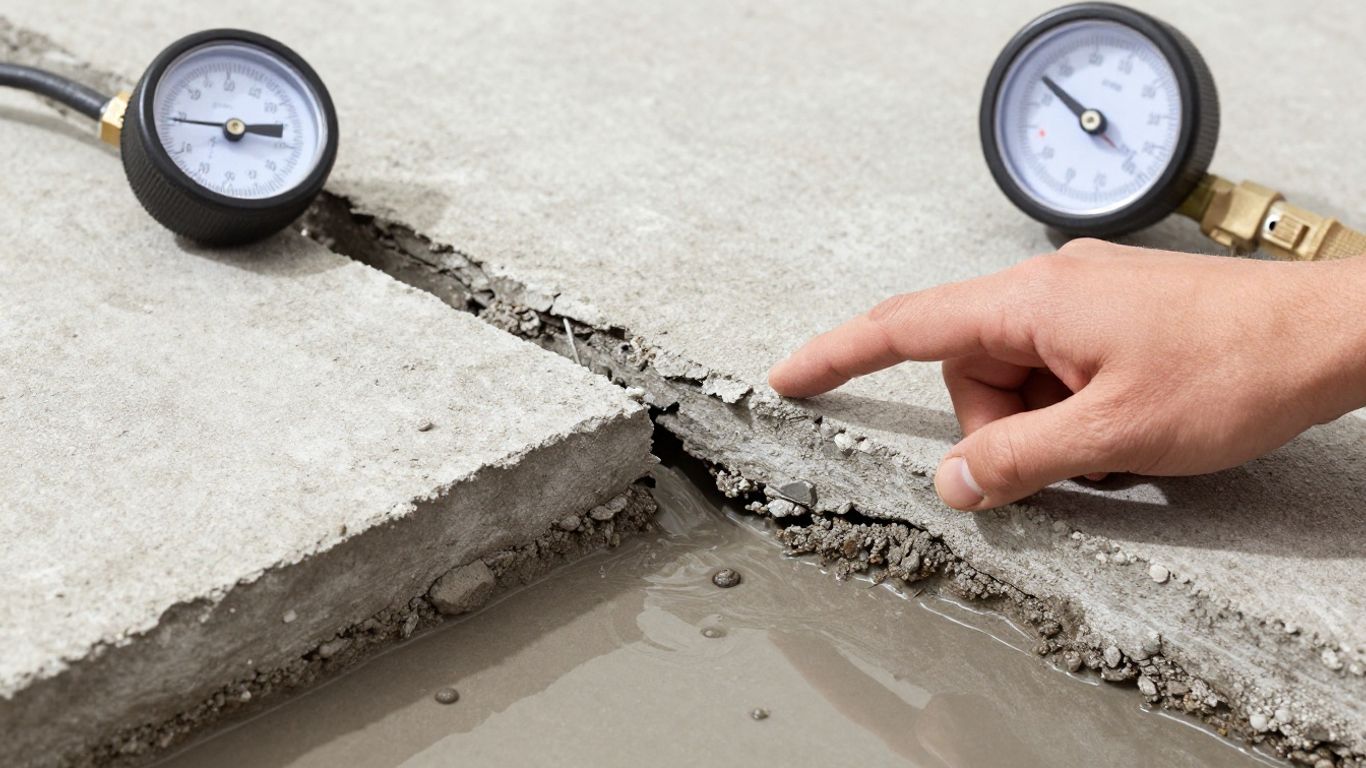 Cracked foundation with water seeping through.