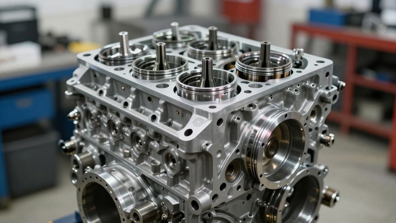 Used Chrysler engine in a workshop