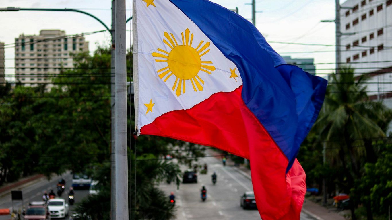 a flag on a pole
