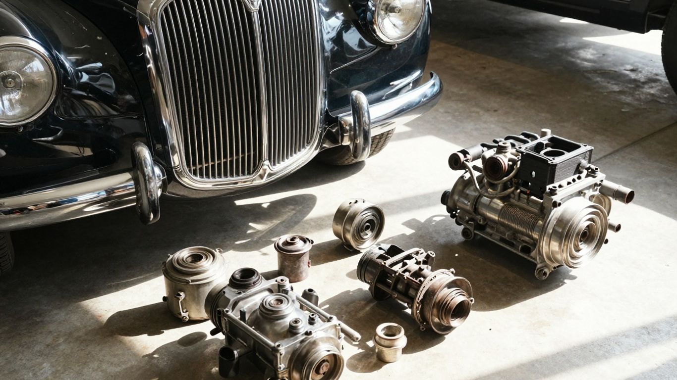 Recycled Chrysler car parts in Sydney workshop