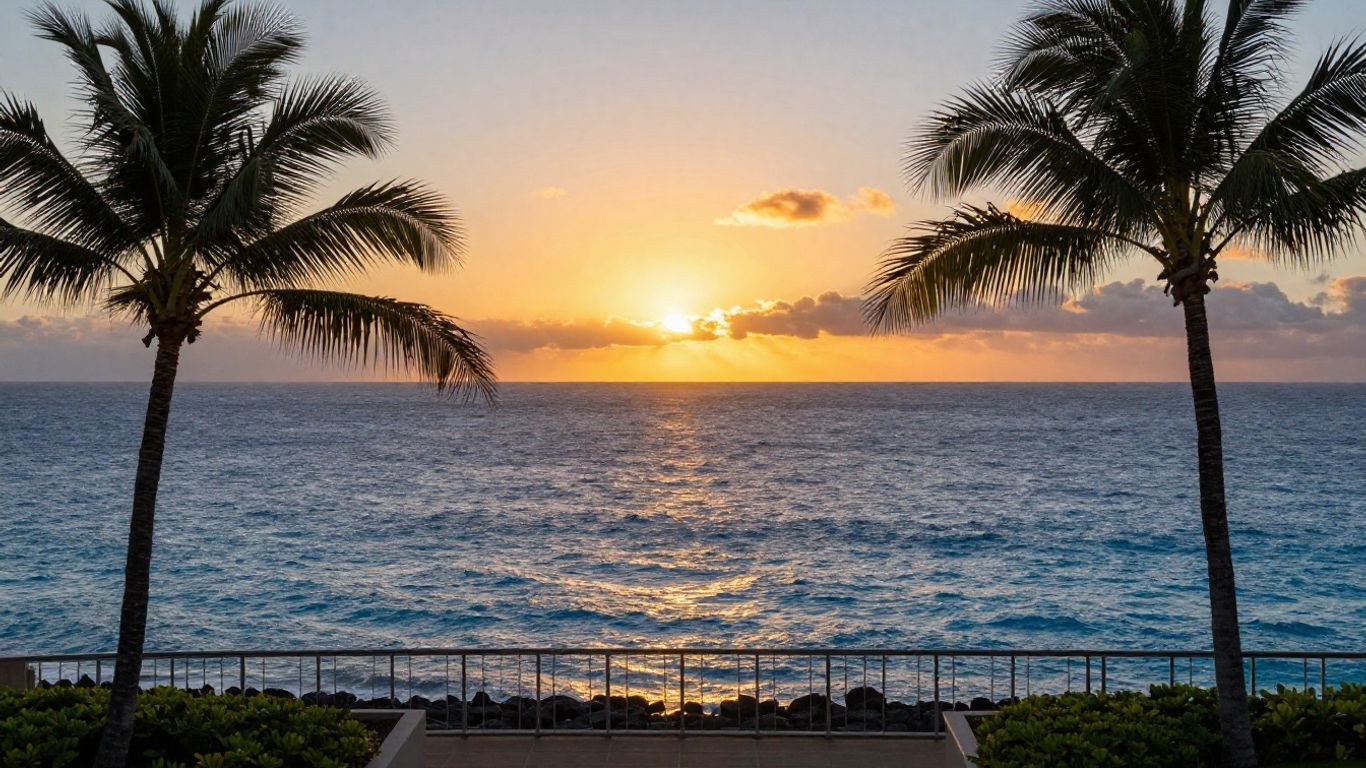 Island sunset landscape views