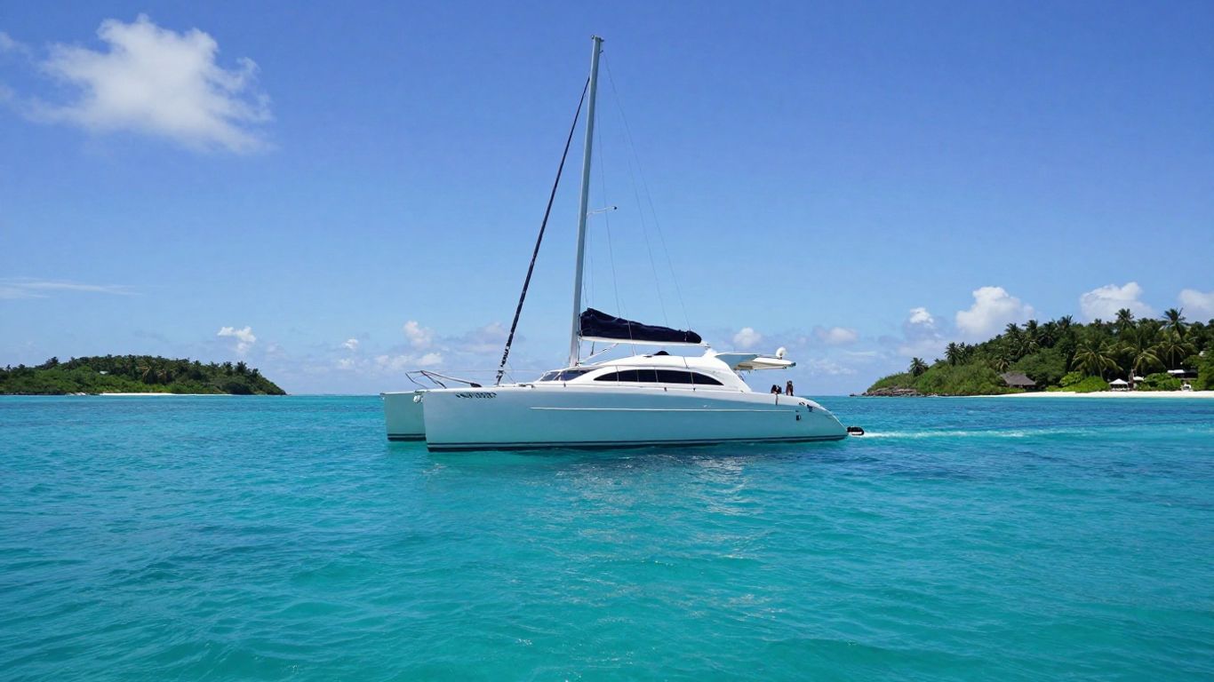 Catamaran sailing in the BVI
