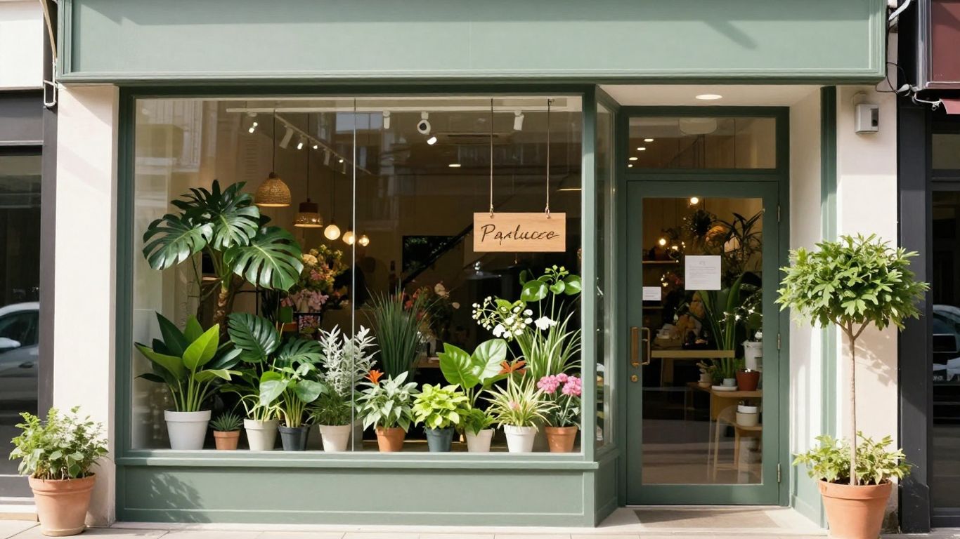 The exterior of a welcoming local floral shop