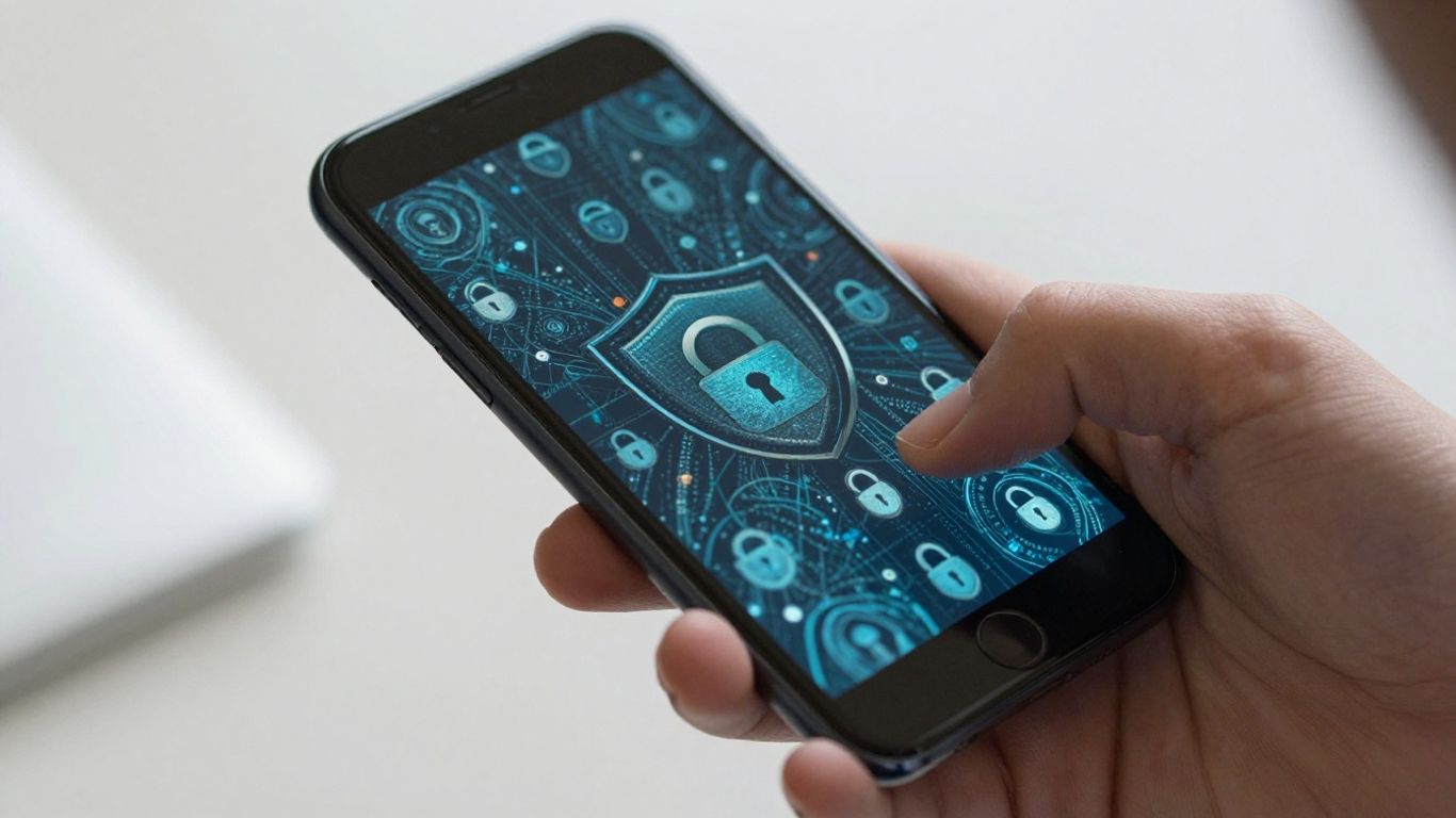 Smartphone sécurisé avec cadenas numérique et protection des données