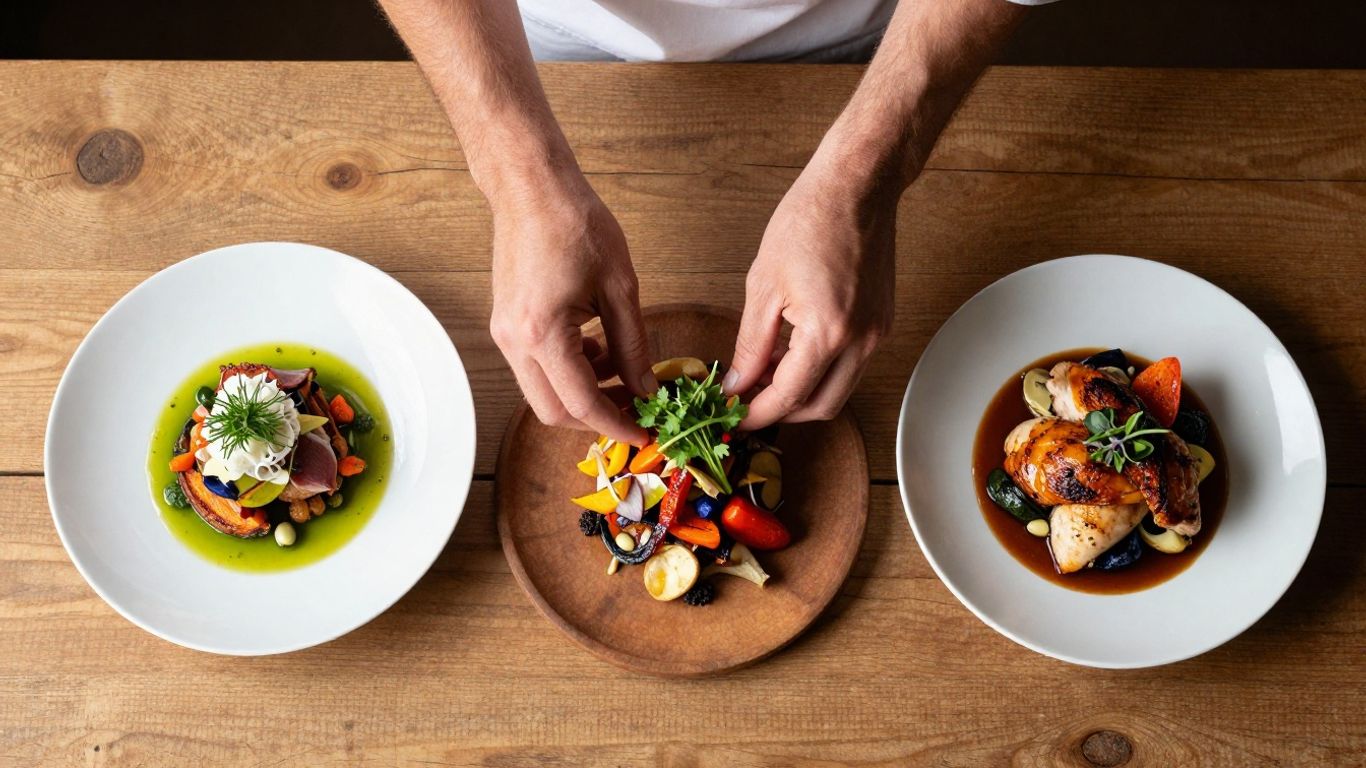 Three distinct meals prepared from leftover ingredients.