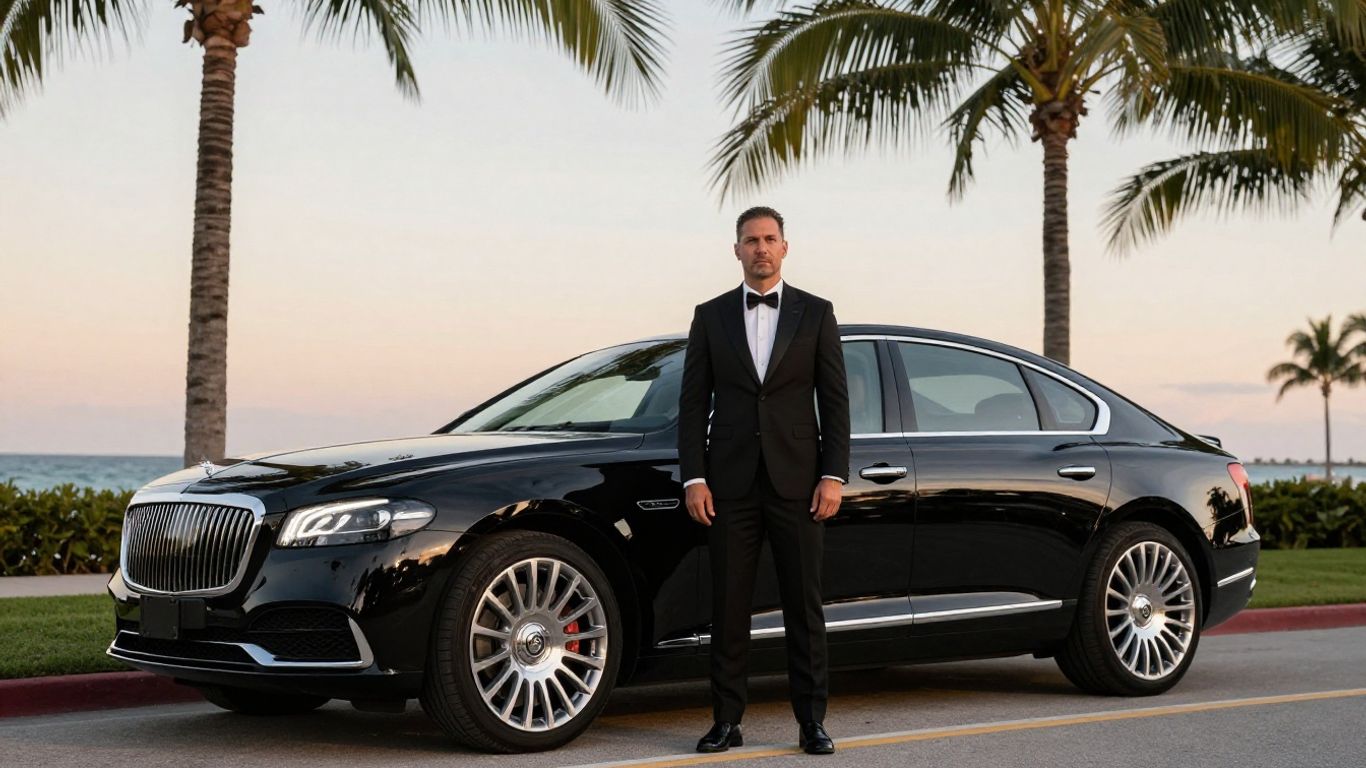 Professional chauffeur driving a luxury SUV
