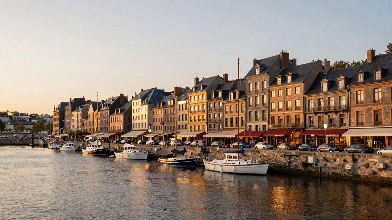 Quai de Honfleur au coucher du soleil