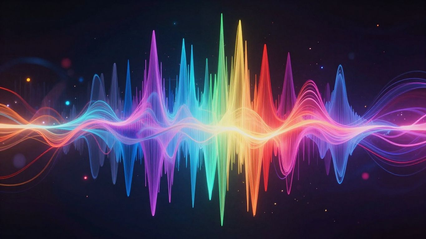 AI music video visualizer with waveform.