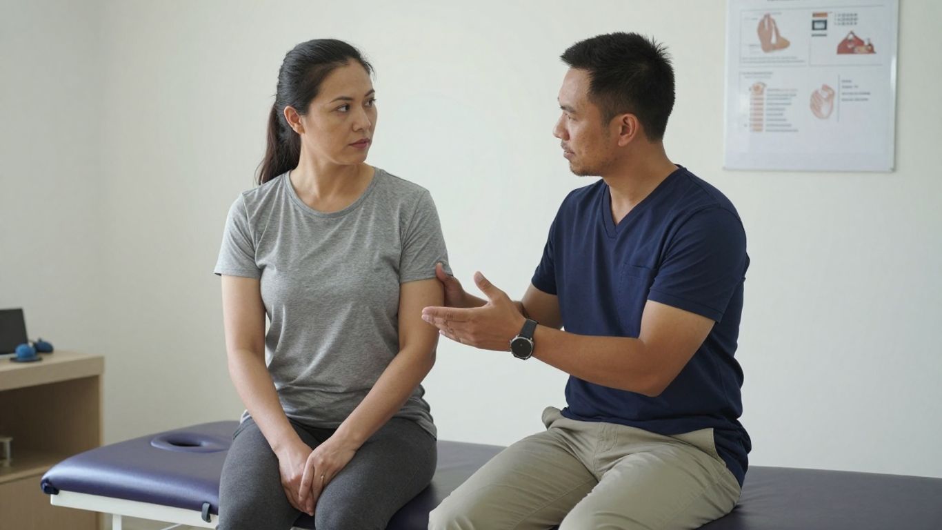 Chiropractor explaining a movement assessment to a patient