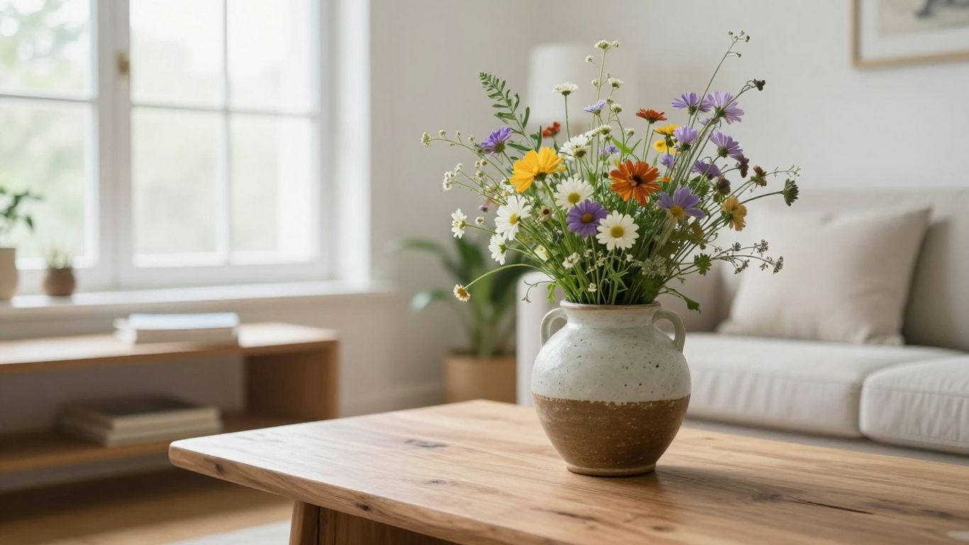 Fresh flowers in a bright room