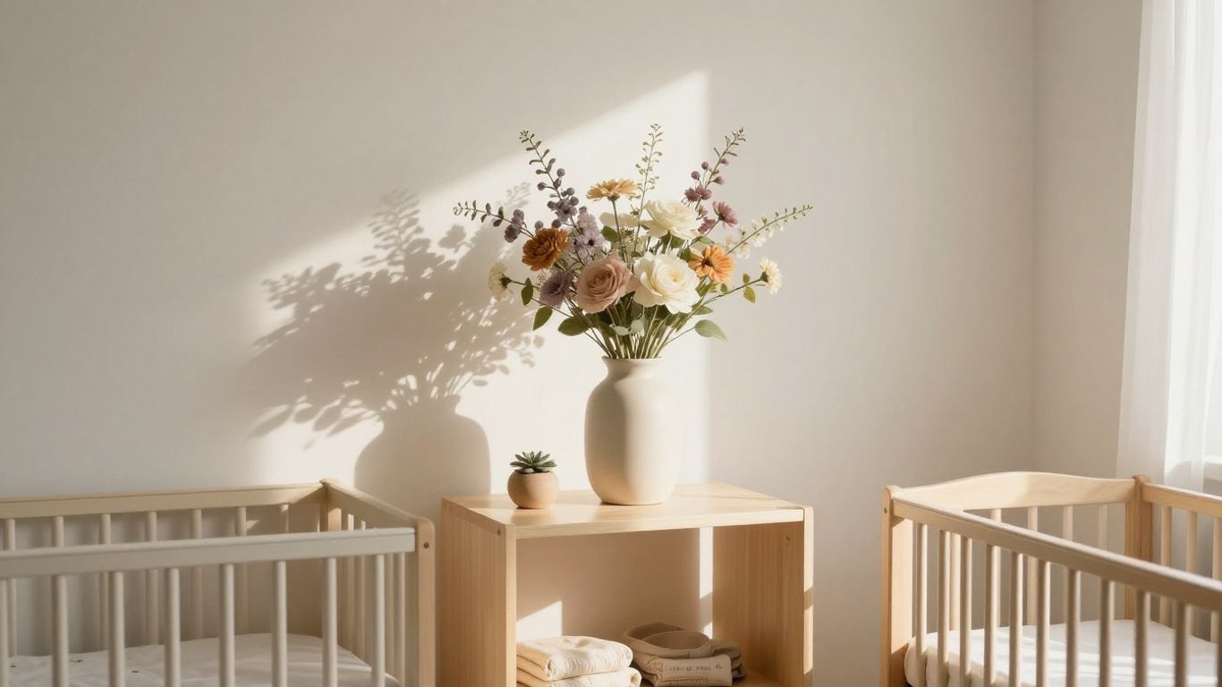 Nursery room with flowers