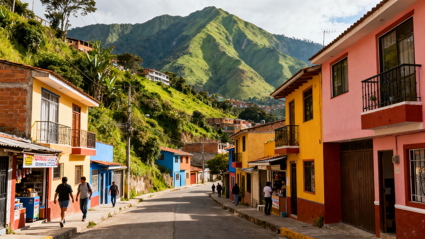 Residential Belén streets with mountain views
