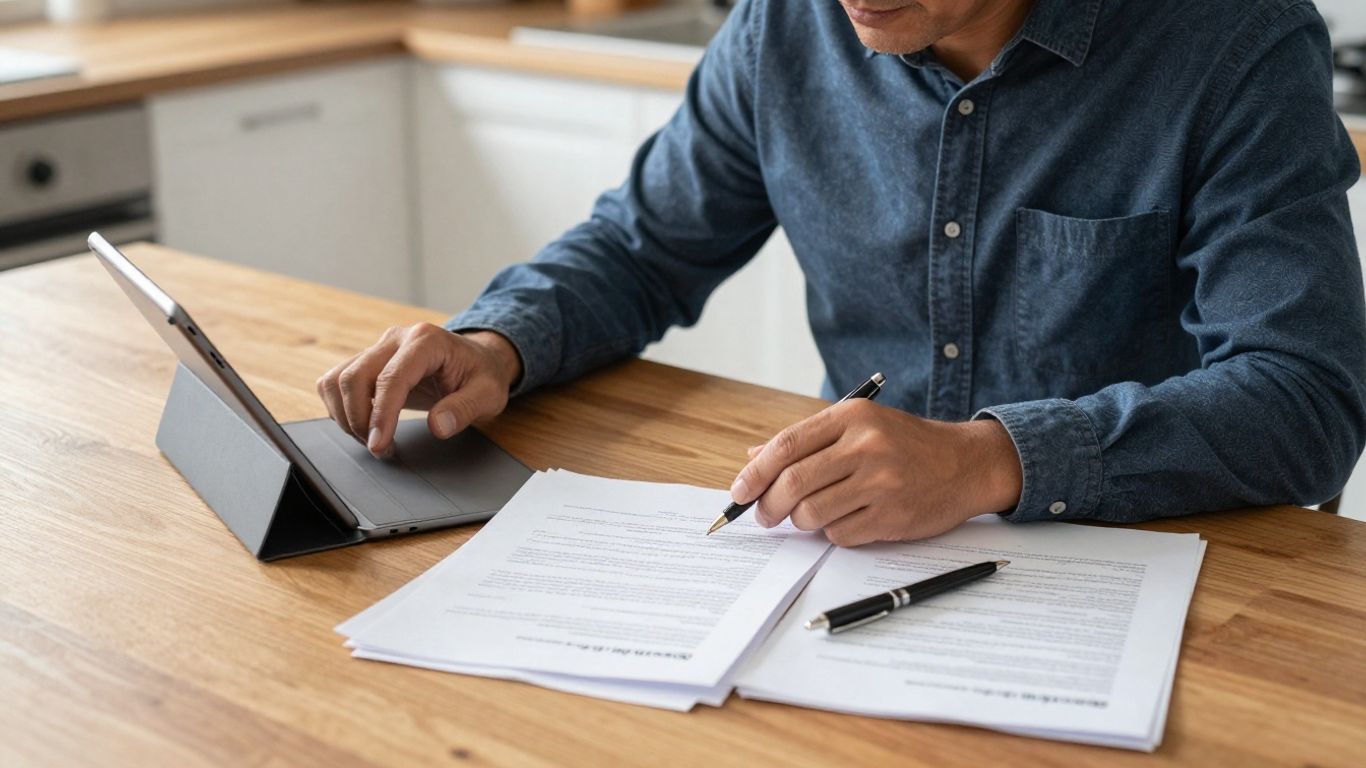 Homeowner reviewing contract