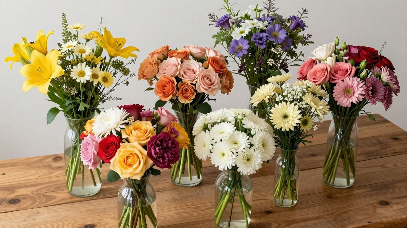 Vibrant bouquet of seasonal roses