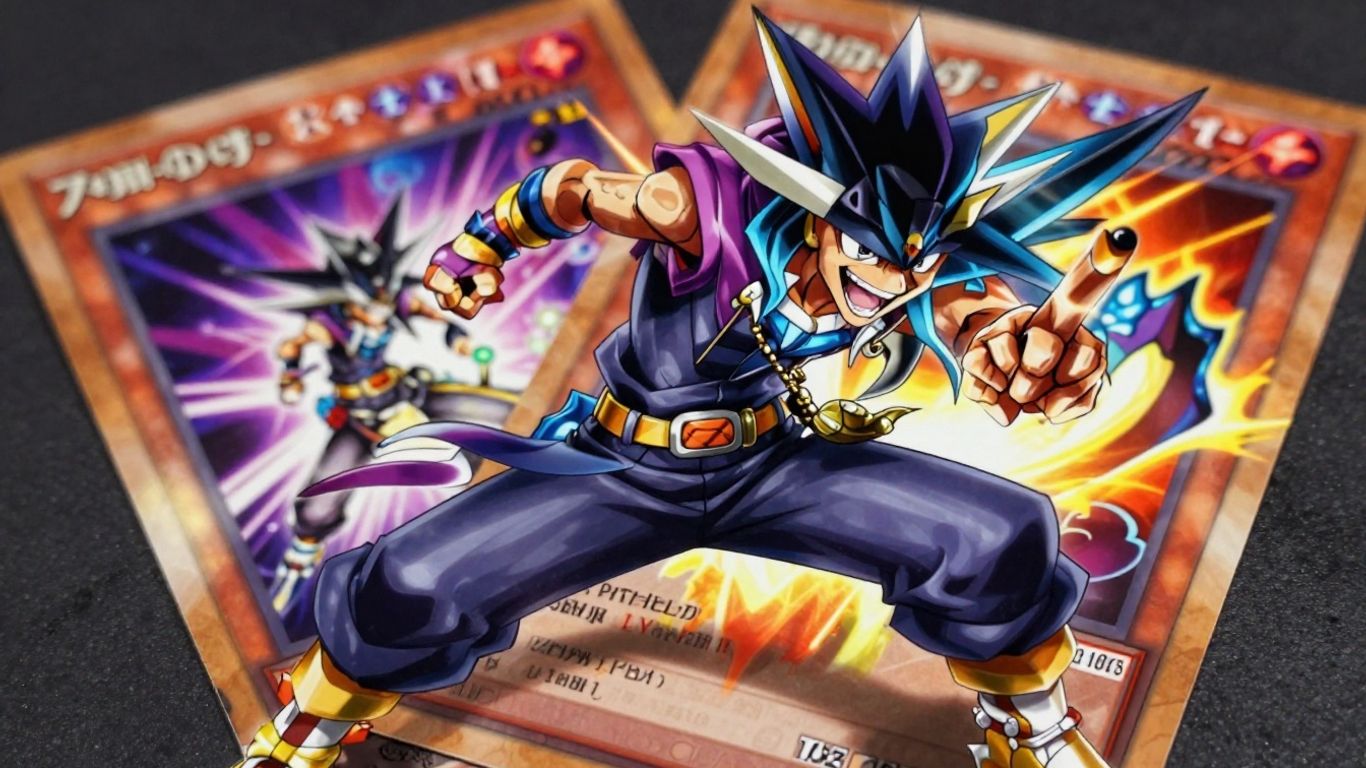 Yu-Gi-Oh! trading card game duel in progress.