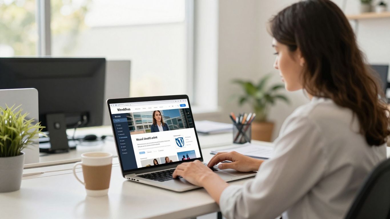 Reading business owner reviewing WordPress website