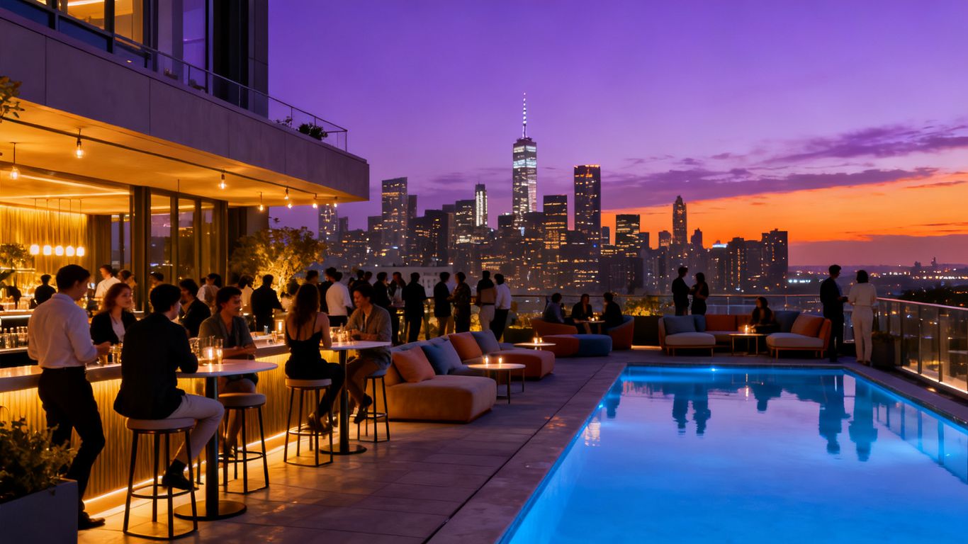 A vibrant social terrace