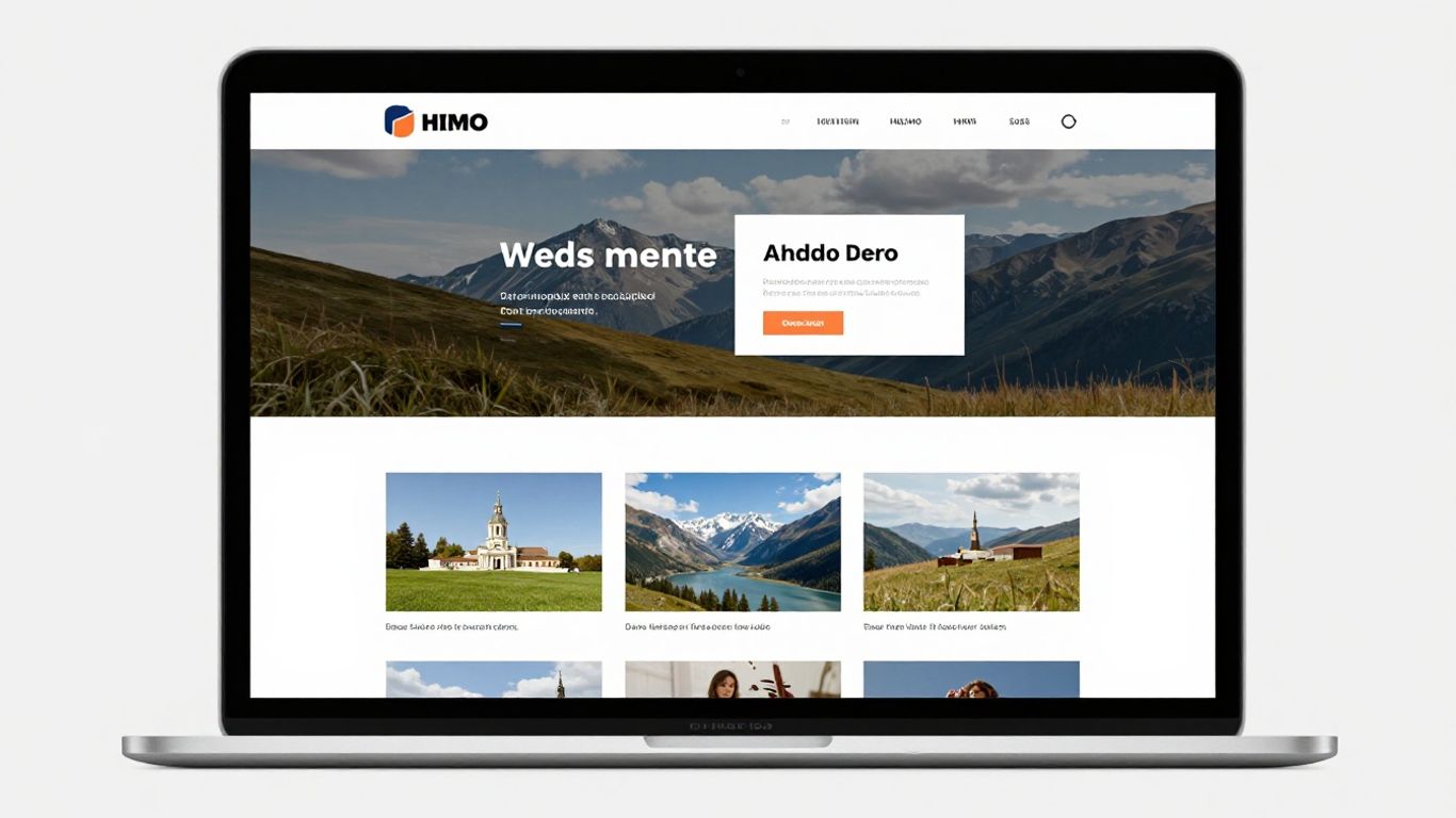 Projekt strony internetowej na ekranie laptopa