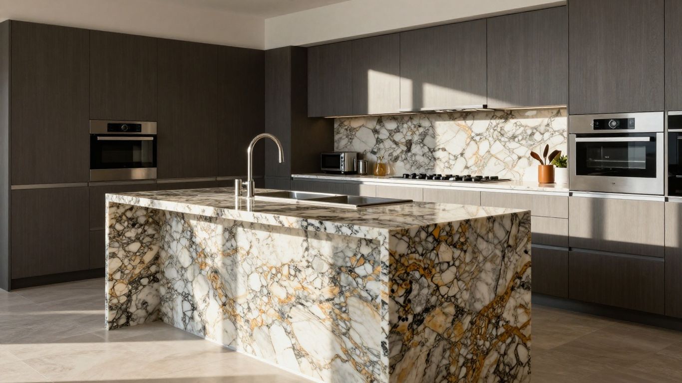 Kitchen island with granite top