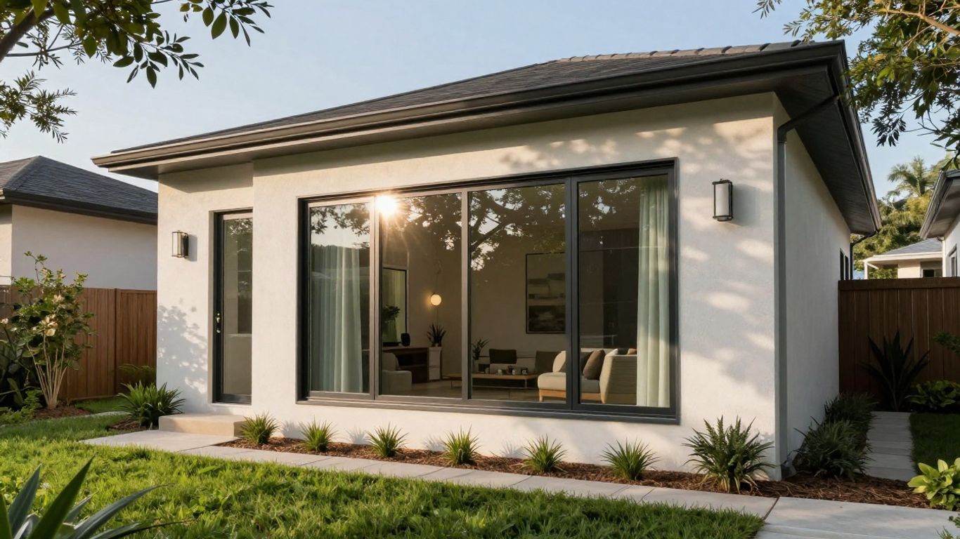 Energy efficient windows on a sunny Texas home.