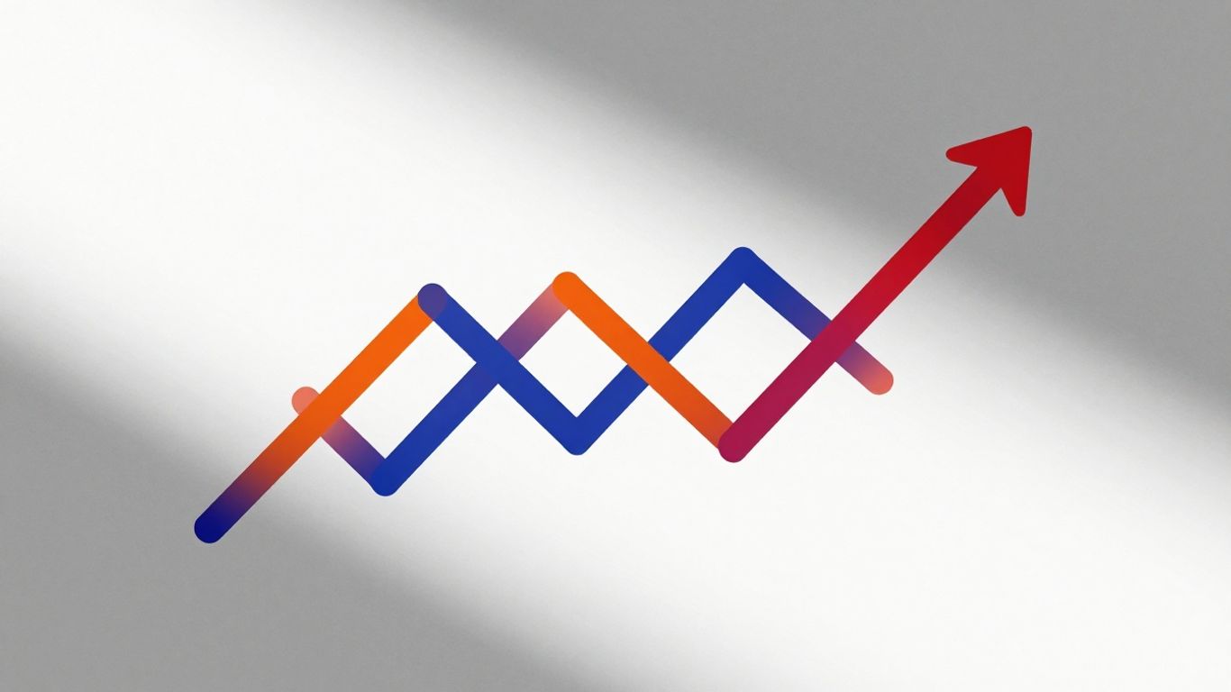Business growth and connection visualized with abstract shapes and lines.