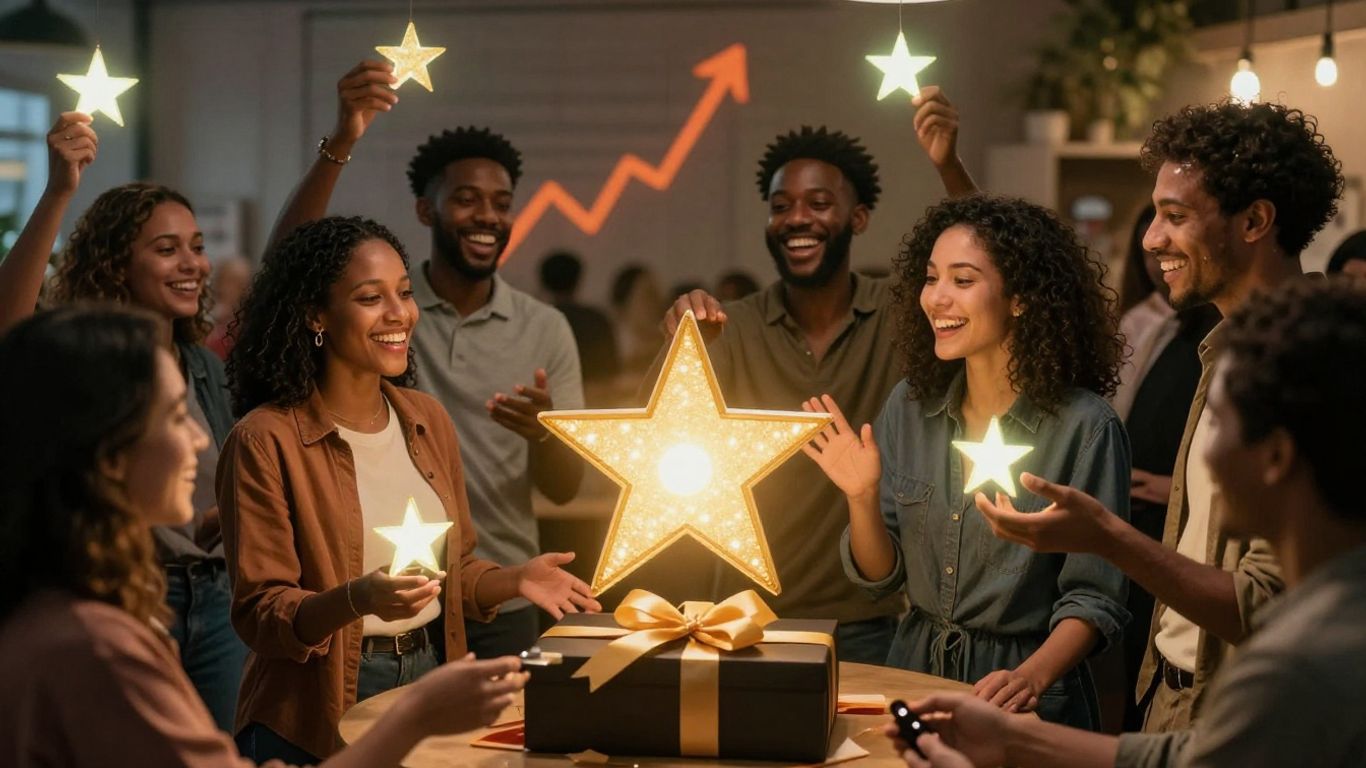Customer engagement strategies for brands. Customers receiving rewards for brand loyalty and engagement.