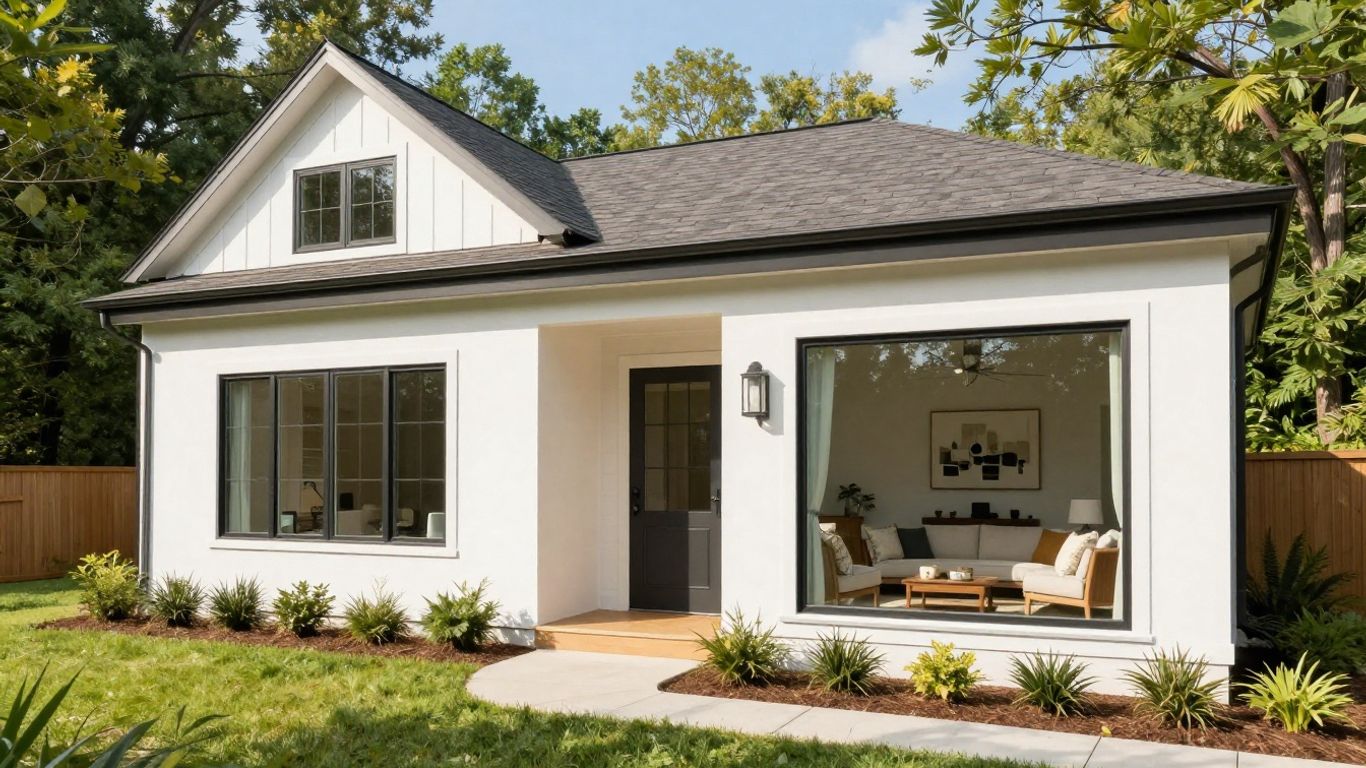 Modern in-law suite addition on a Georgia home.
