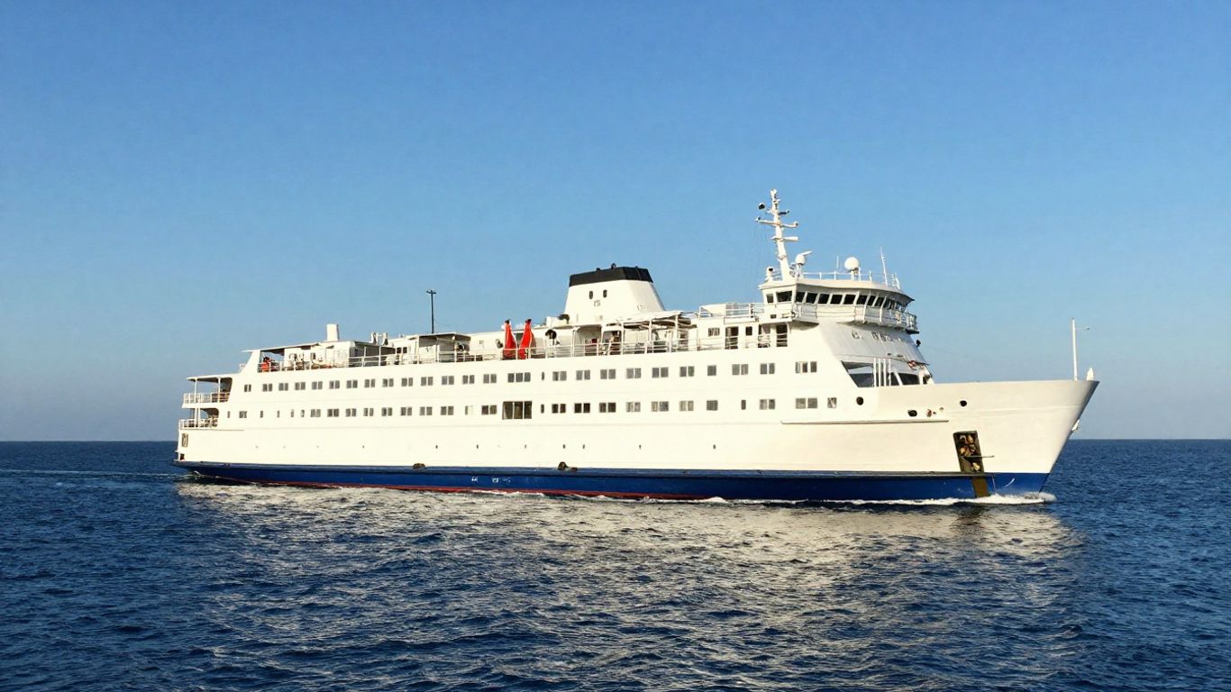 Ferry sailing across the sea
