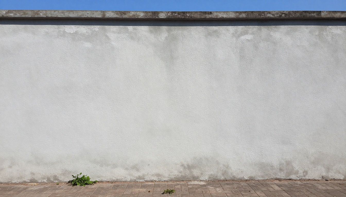 A freshly plastered wall drying evenly without any dark patches or stains