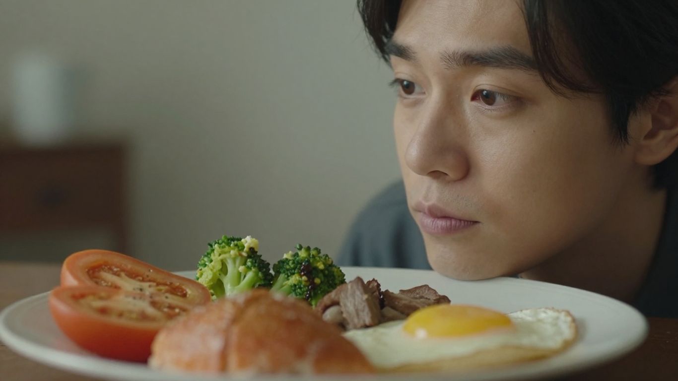 Person contemplating a healthy meal, indicating appetite suppression.