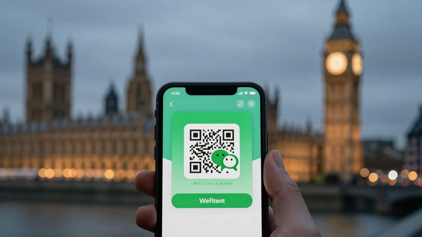 WeChat QR code on a phone screen.