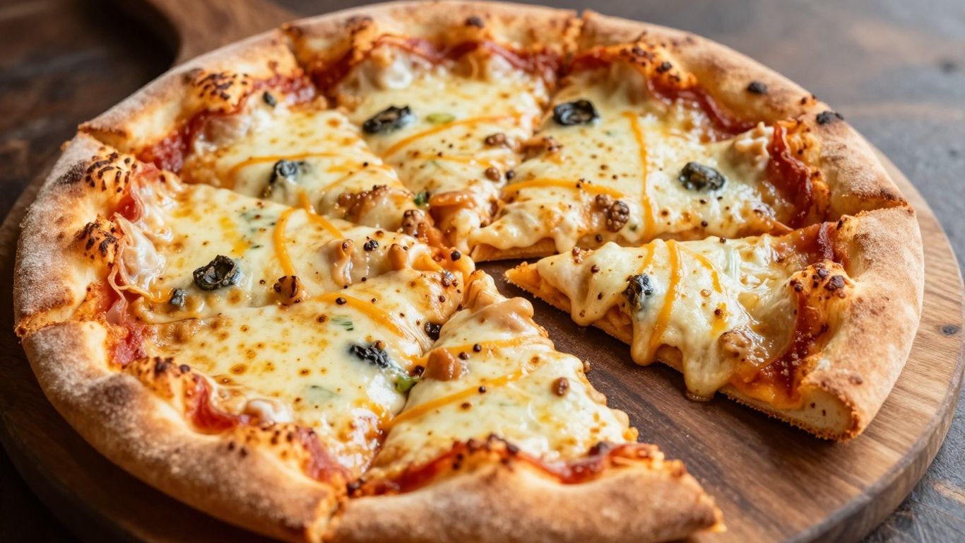 Tranches de pizza Pizza Hut avec fromage fondu.