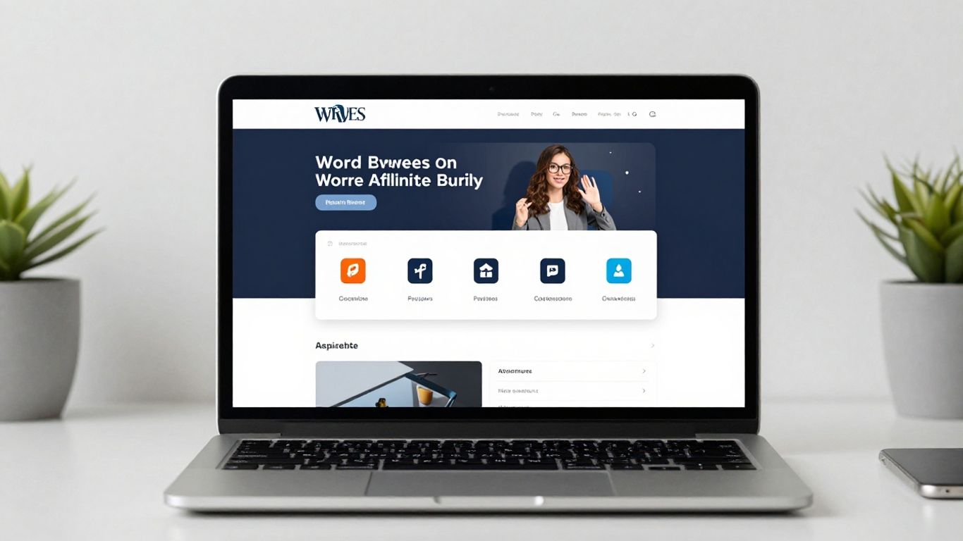 WordPress affiliate marketing plugins on a laptop screen.
