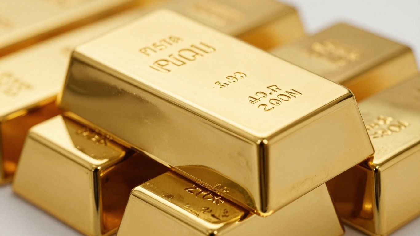 Lingots d'or pur 24 carats brillants et empilés.