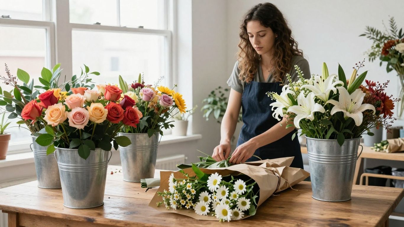 Altona florist arranging fresh flowers for delivery