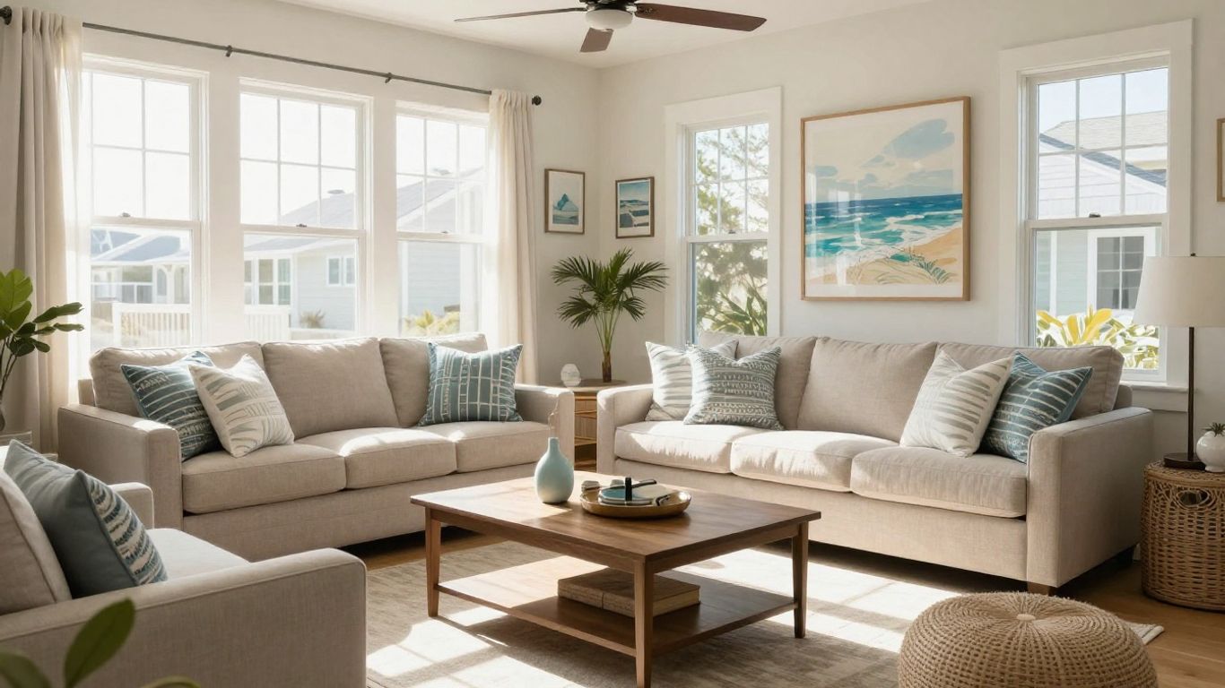 Outer Banks vacation rental with modern furniture.
