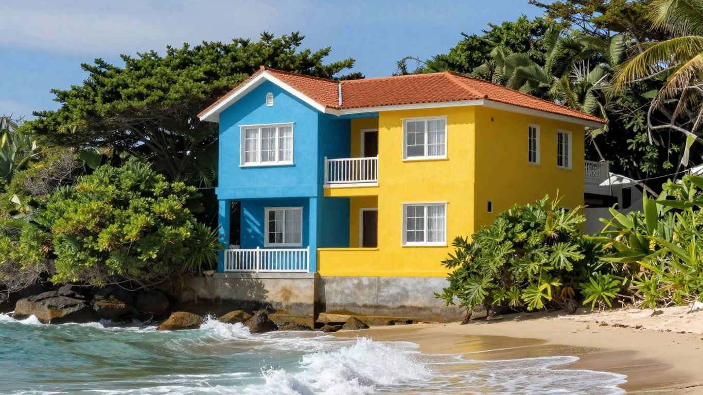 Coastal house with durable, sun-resistant exterior paint.