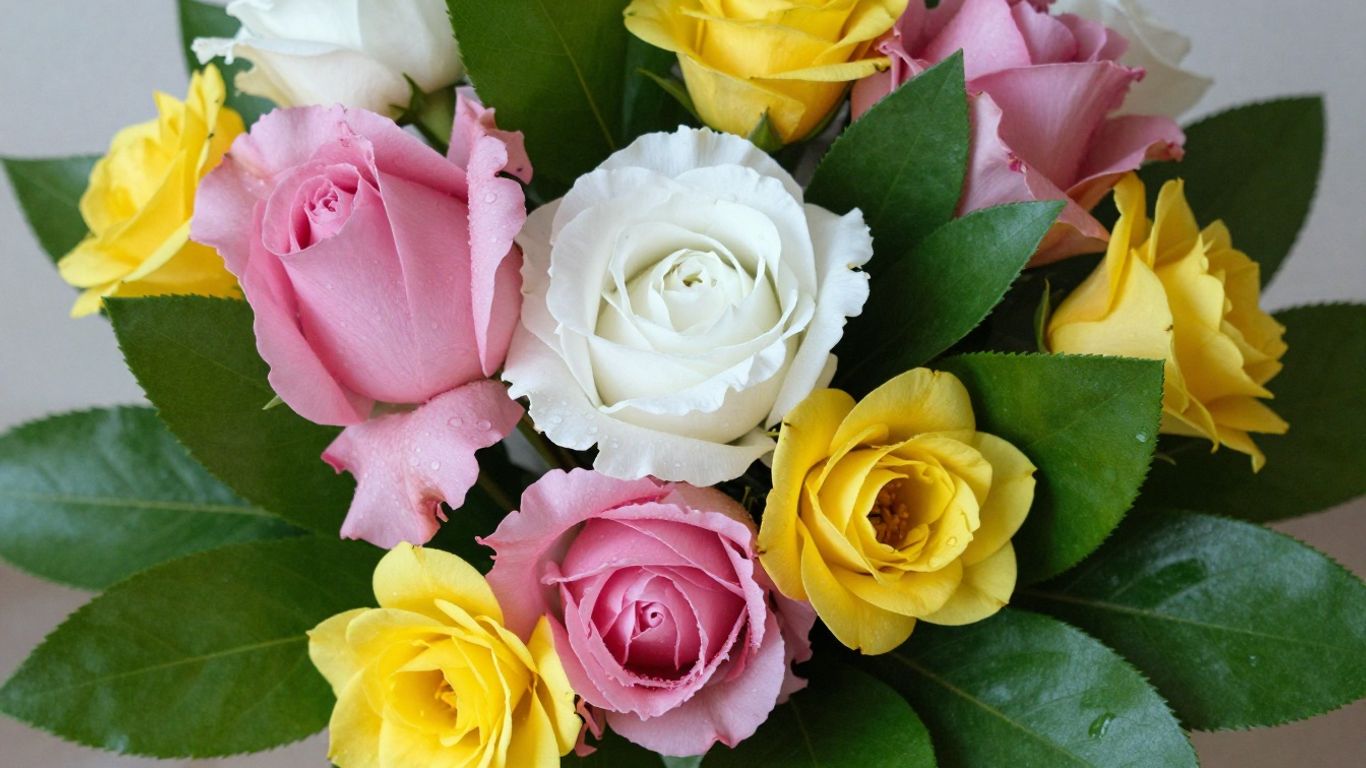 Colorful bouquet of fresh flowers from a local florist.