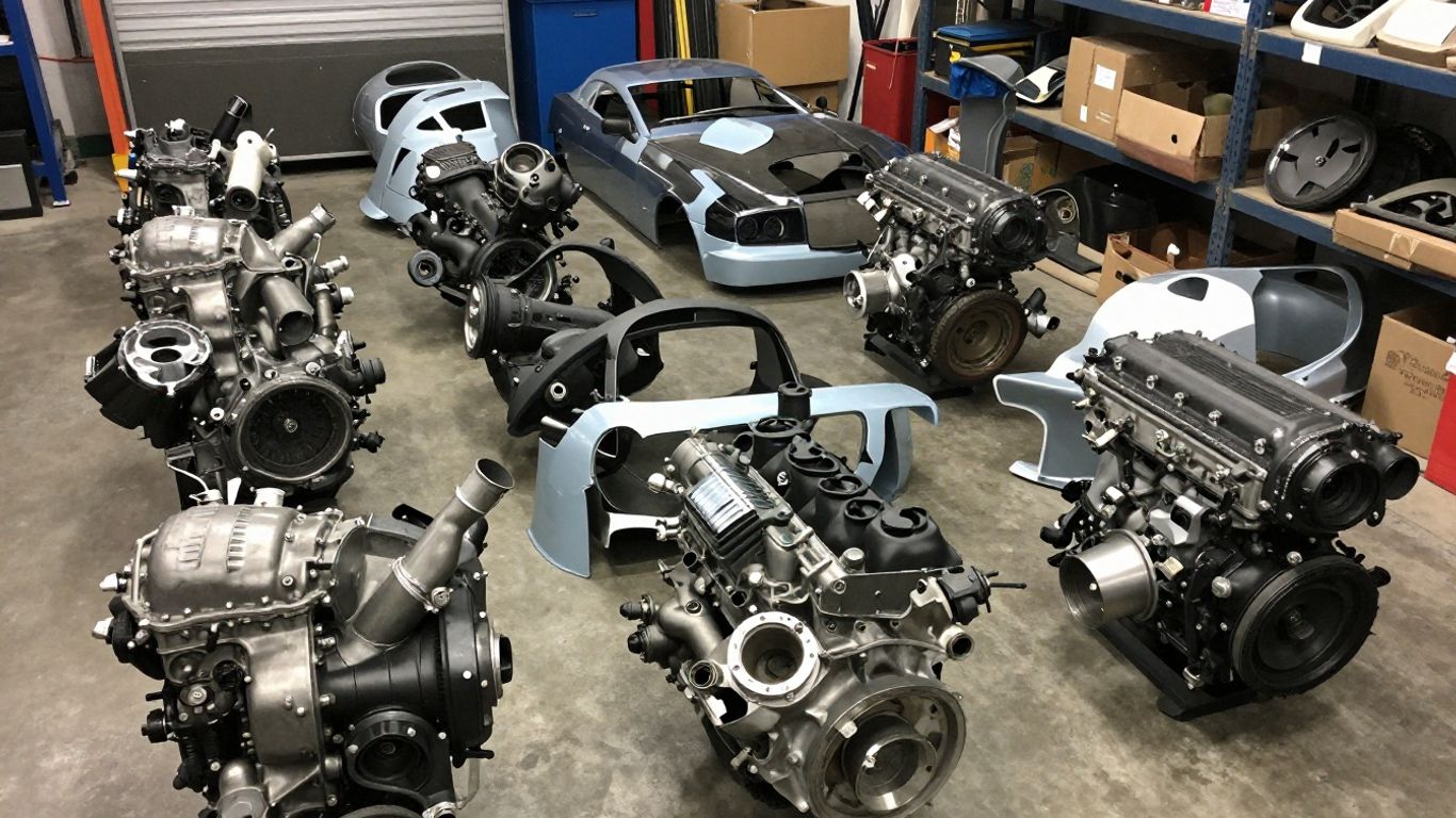 Chrysler car parts ready for shipping.