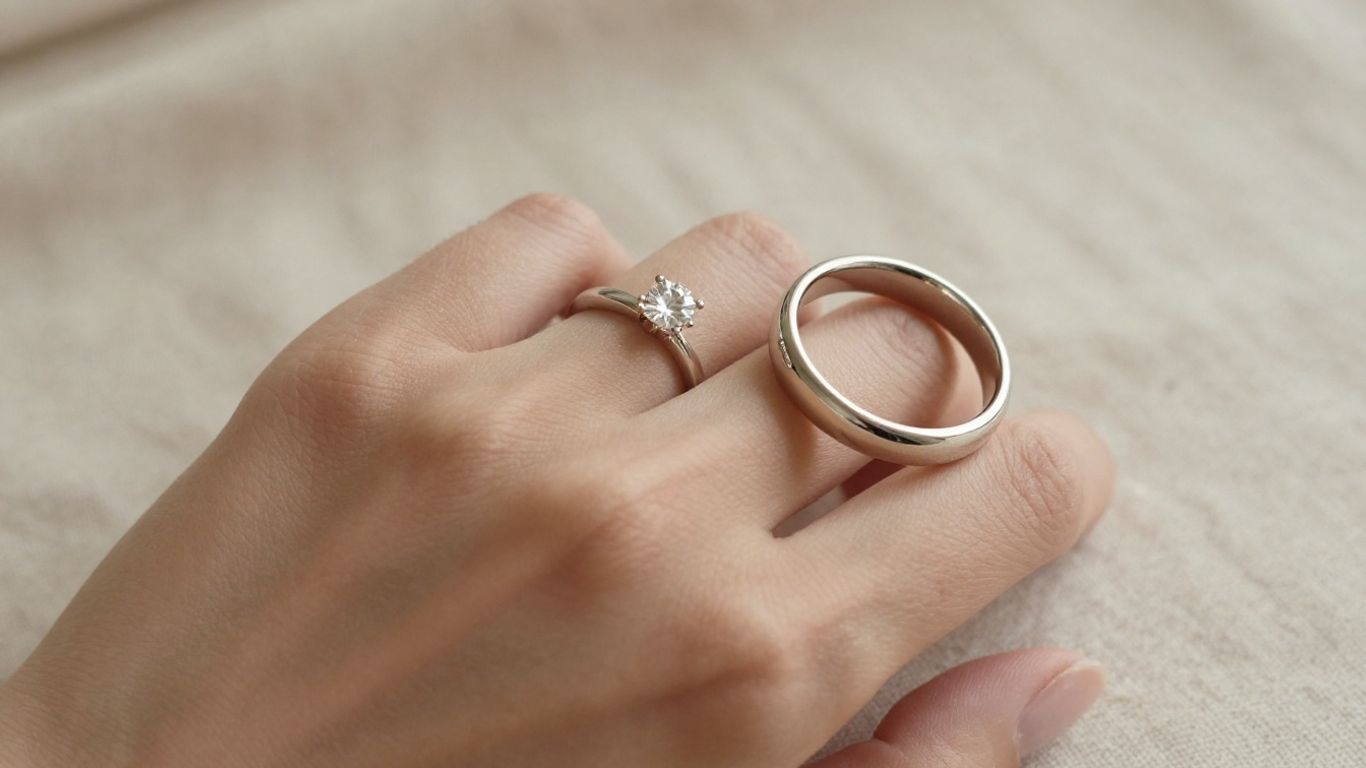 Round solitaire ring worn on hand