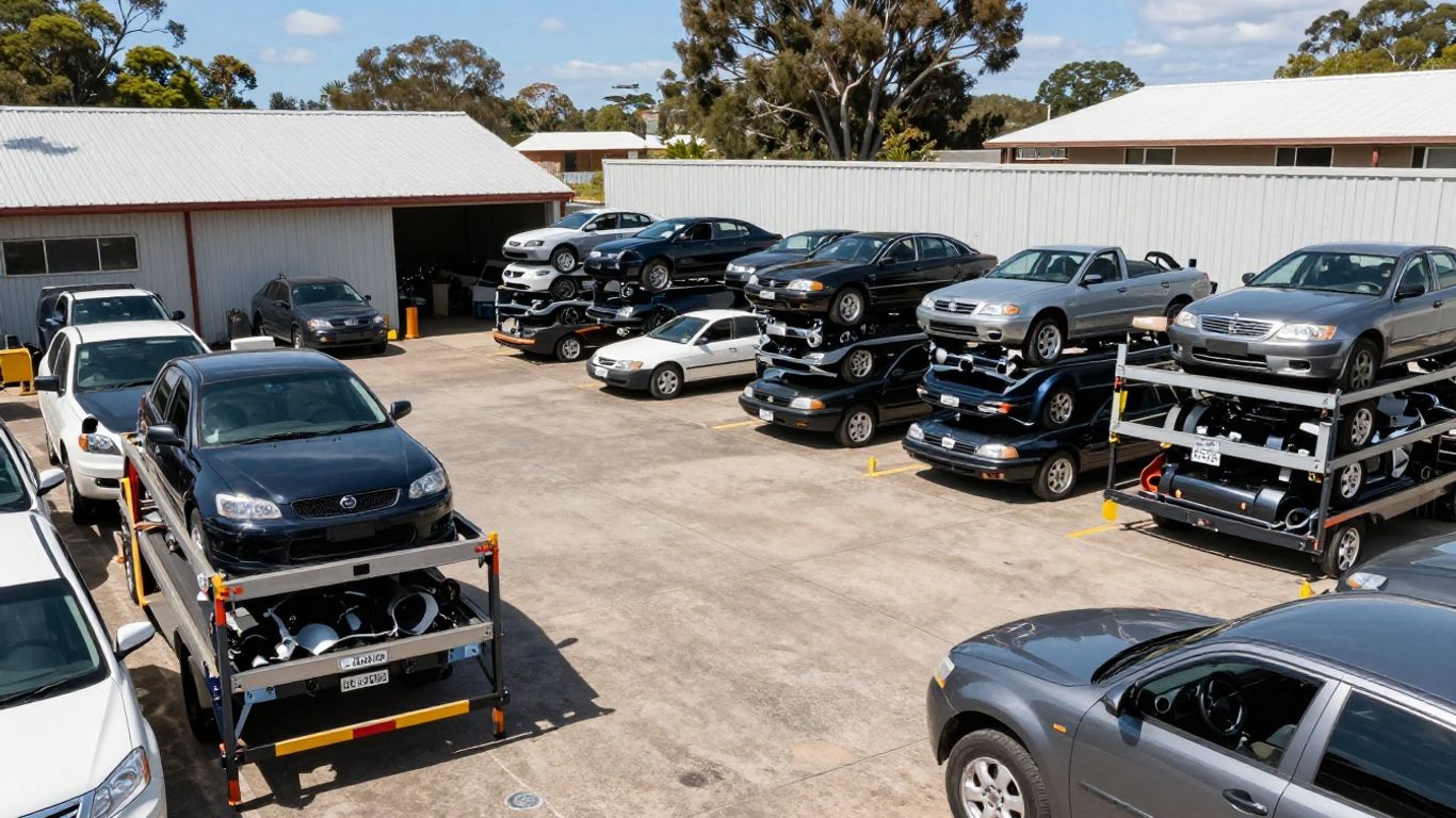 A clean professional vehicle salvage yard in Adelaide