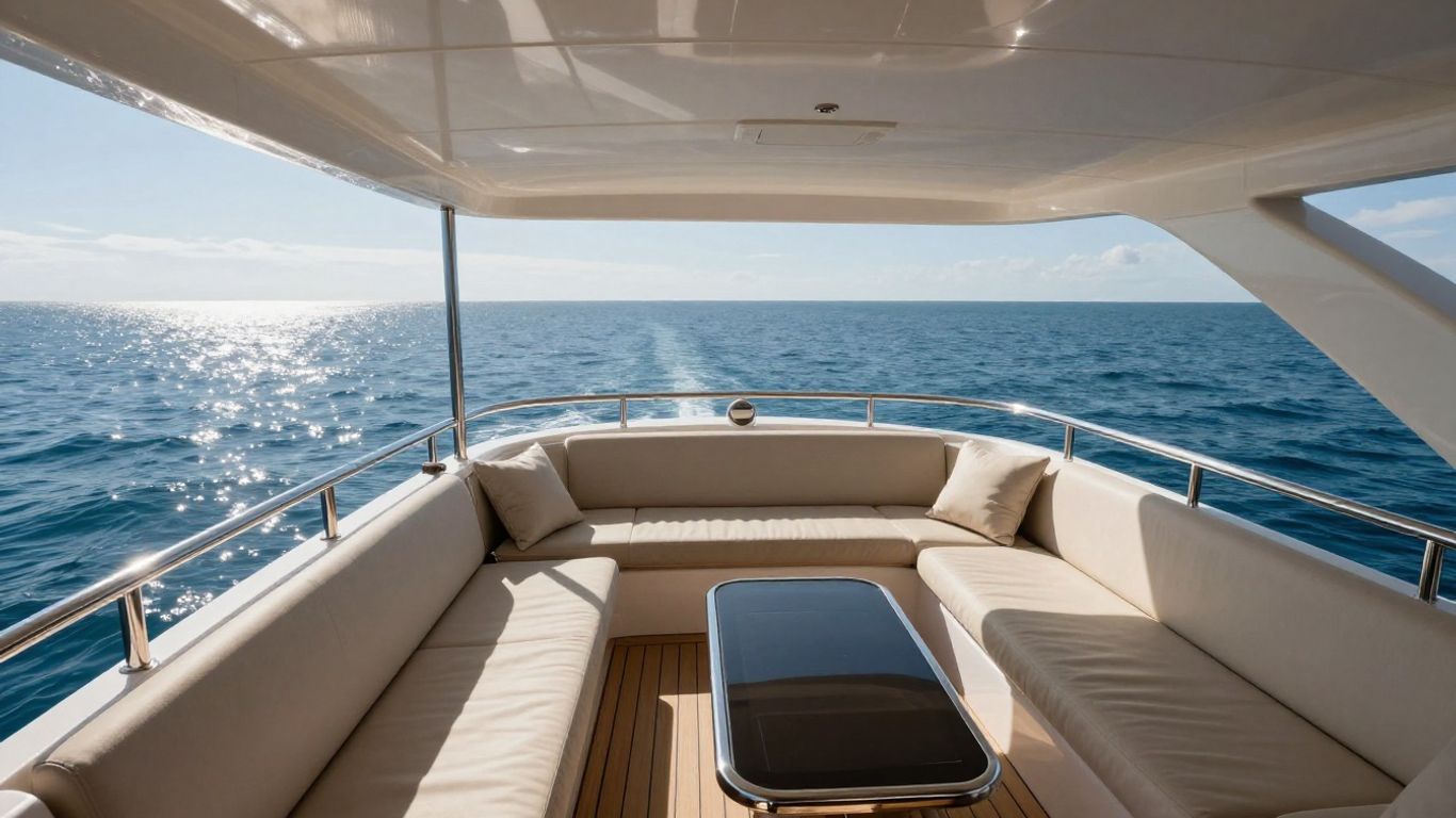 Luxury yacht deck with ocean views