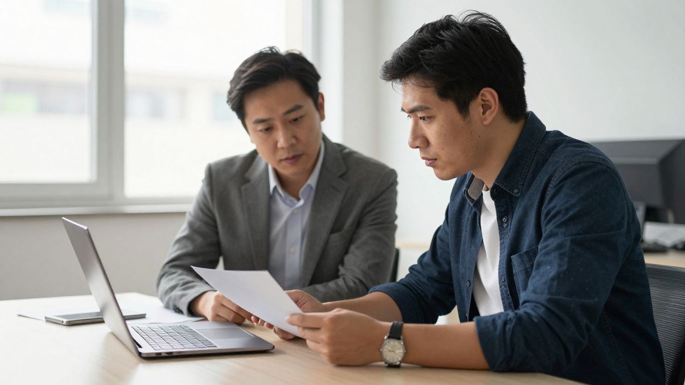 Founder and revenue leader reviewing a sales plan