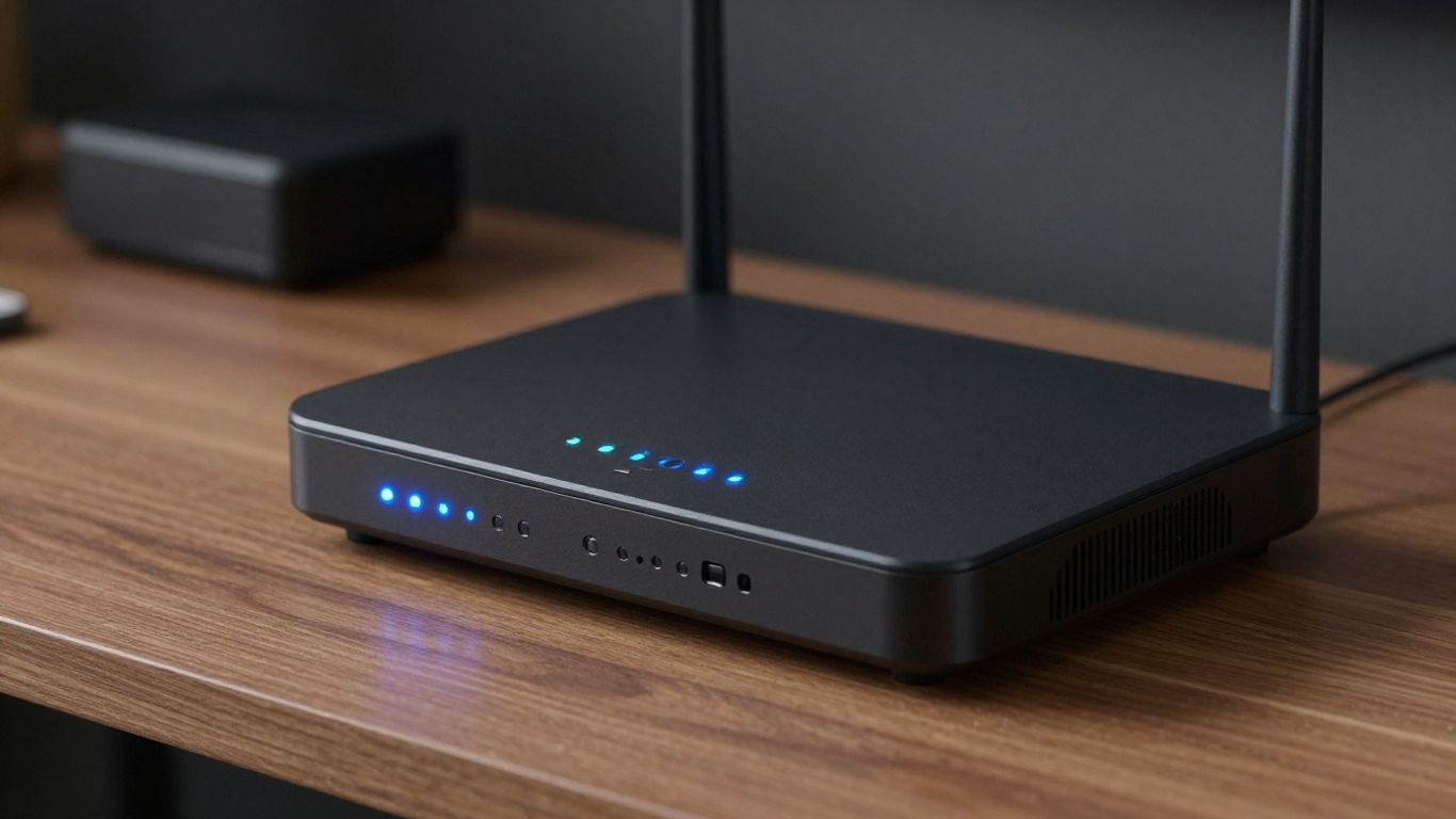 Close up of digital device with network connection
