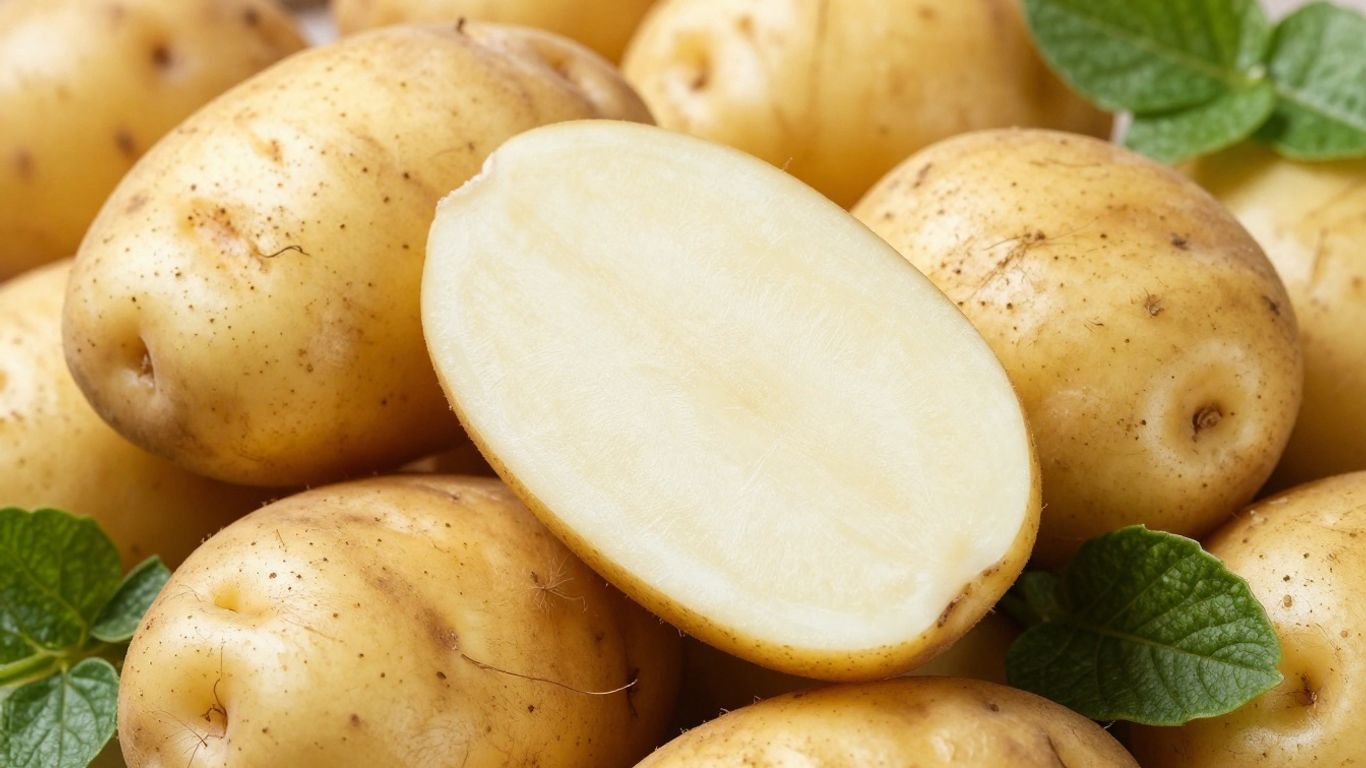 Biologische aardappelen, vers geoogst en klaargemaakt