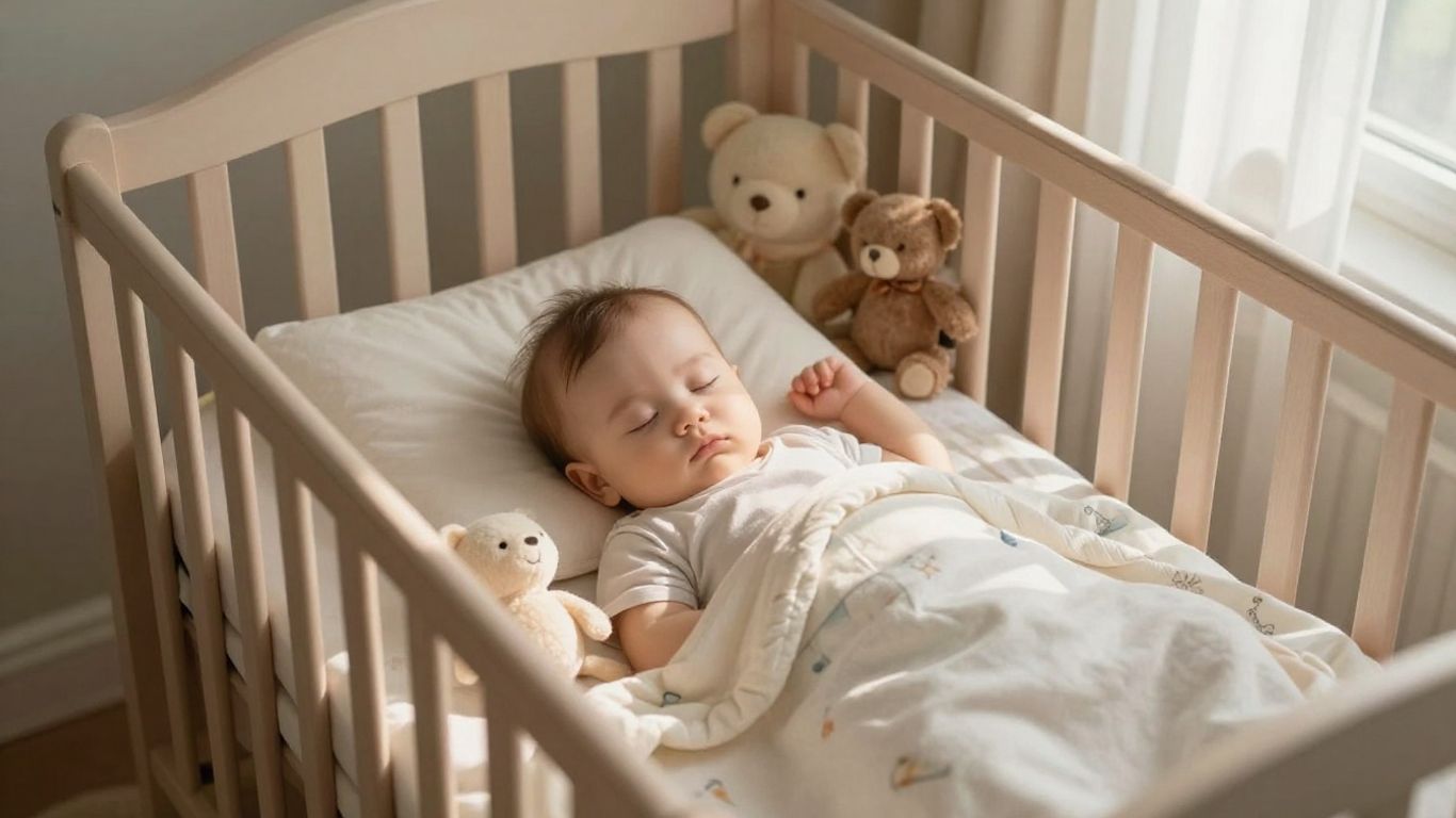 Bebé durmiendo en una cuna cómoda y segura.