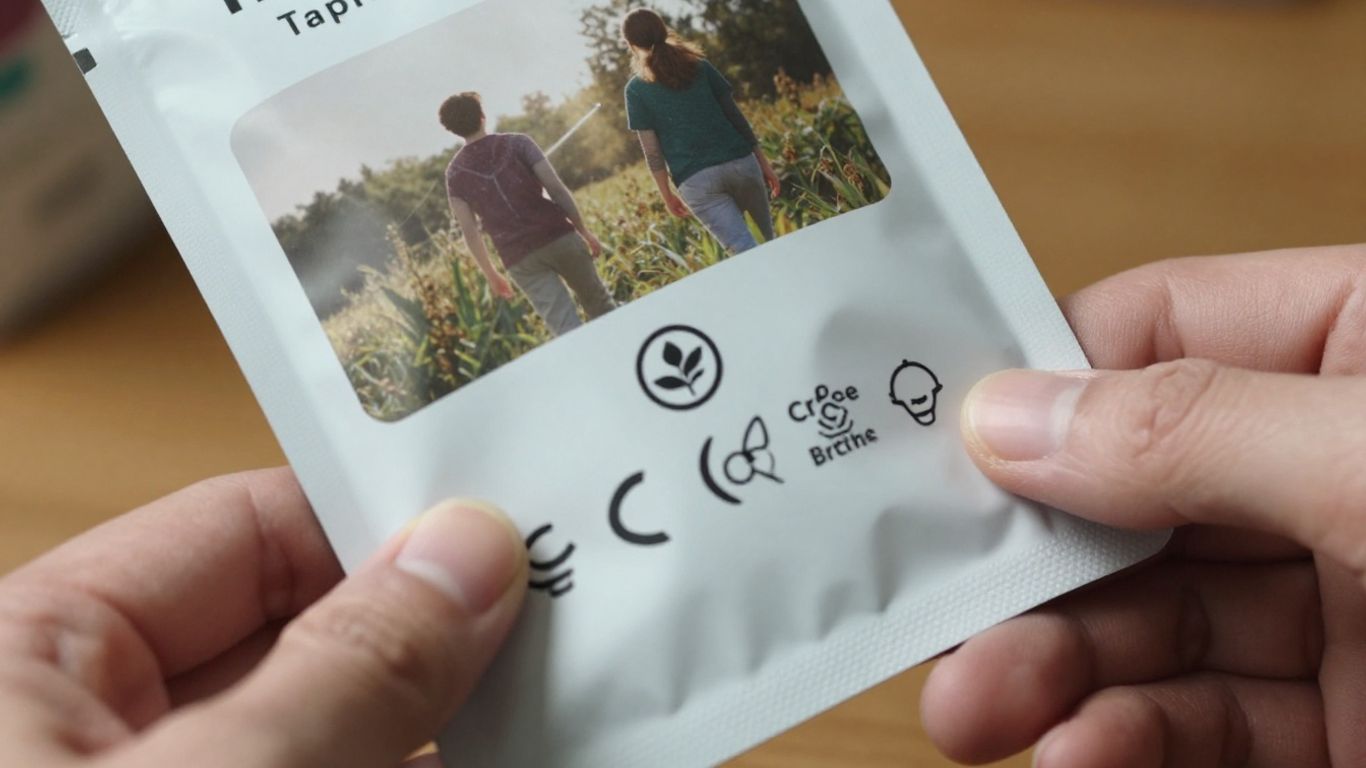 A customer reviewing an ethical product label