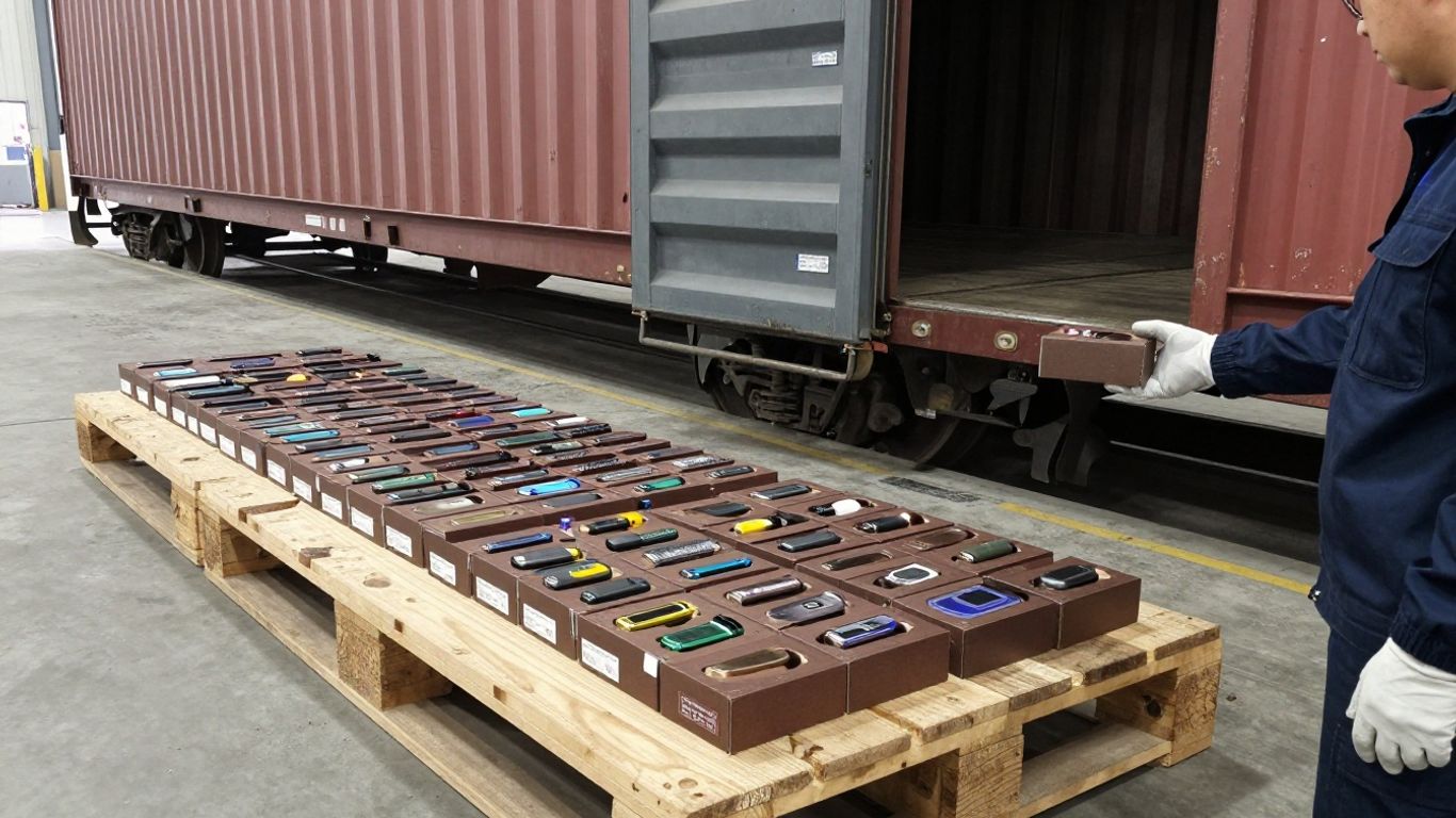Vape cartons prepared for rail freight review